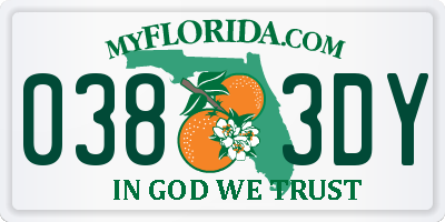 FL license plate 0383DY
