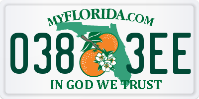 FL license plate 0383EE