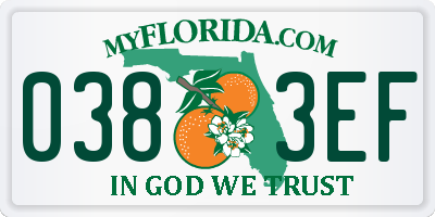 FL license plate 0383EF