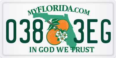 FL license plate 0383EG