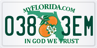 FL license plate 0383EM