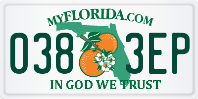 FL license plate 0383EP