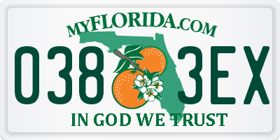 FL license plate 0383EX