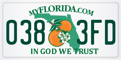 FL license plate 0383FD