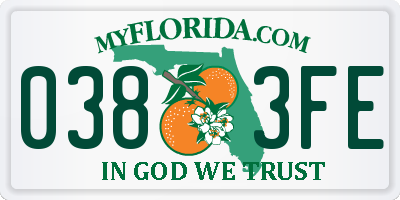 FL license plate 0383FE