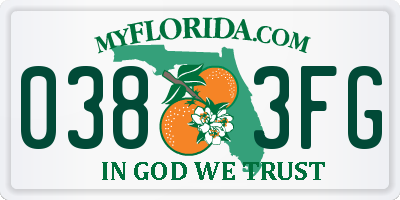 FL license plate 0383FG