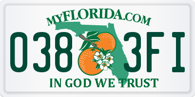 FL license plate 0383FI