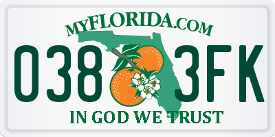 FL license plate 0383FK