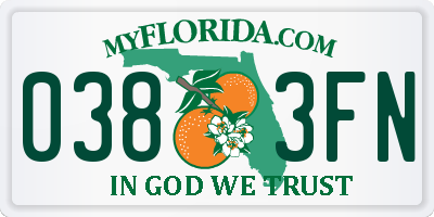 FL license plate 0383FN