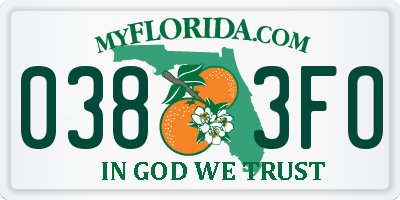 FL license plate 0383FO