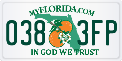 FL license plate 0383FP