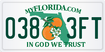 FL license plate 0383FT