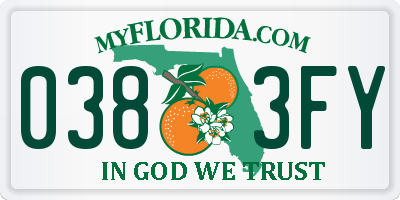 FL license plate 0383FY