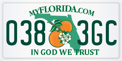 FL license plate 0383GC