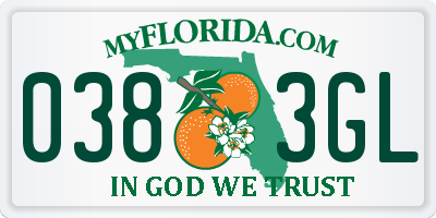 FL license plate 0383GL