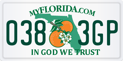 FL license plate 0383GP