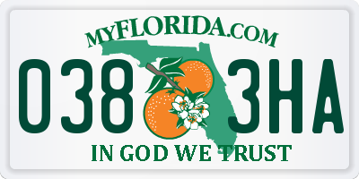 FL license plate 0383HA