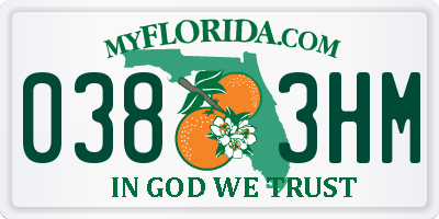 FL license plate 0383HM