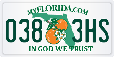 FL license plate 0383HS