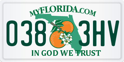 FL license plate 0383HV