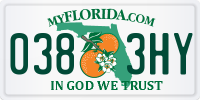 FL license plate 0383HY