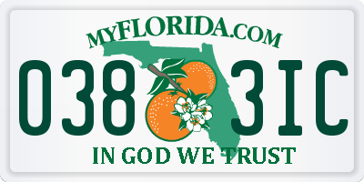 FL license plate 0383IC
