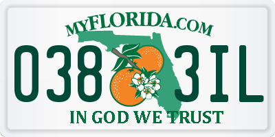 FL license plate 0383IL