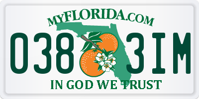 FL license plate 0383IM