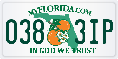 FL license plate 0383IP