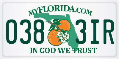 FL license plate 0383IR