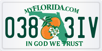 FL license plate 0383IV