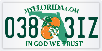 FL license plate 0383IZ