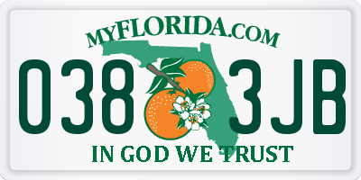 FL license plate 0383JB