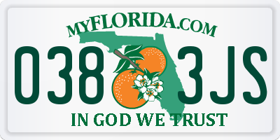 FL license plate 0383JS