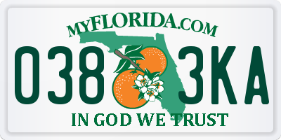 FL license plate 0383KA
