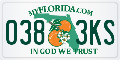 FL license plate 0383KS