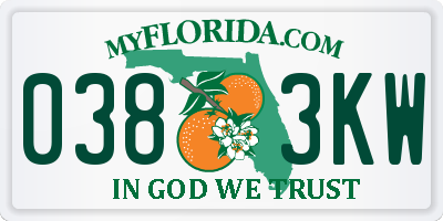 FL license plate 0383KW