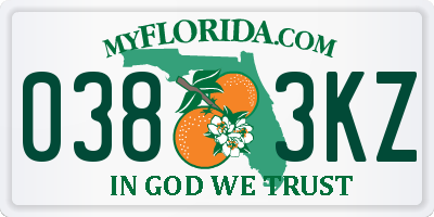 FL license plate 0383KZ