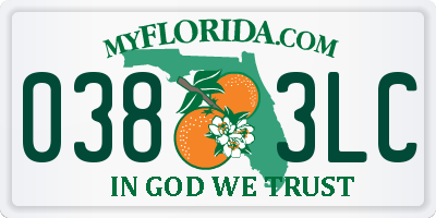 FL license plate 0383LC