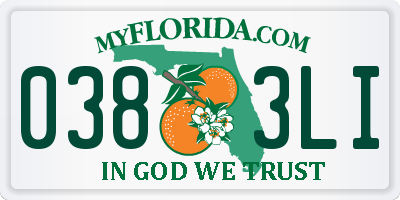 FL license plate 0383LI