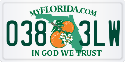 FL license plate 0383LW