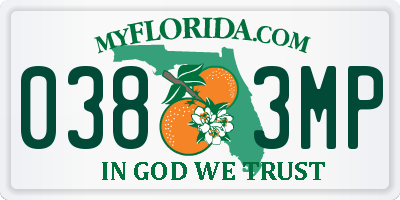 FL license plate 0383MP