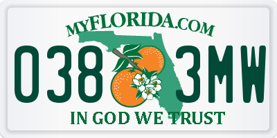 FL license plate 0383MW