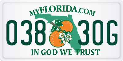 FL license plate 0383OG