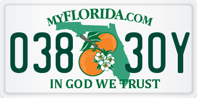 FL license plate 0383OY