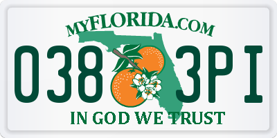 FL license plate 0383PI