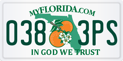 FL license plate 0383PS