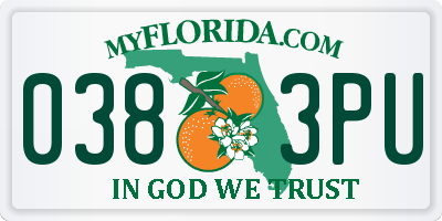 FL license plate 0383PU