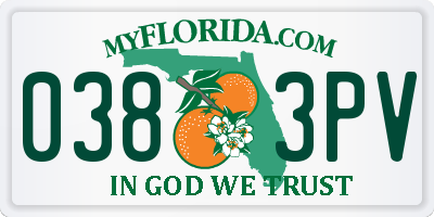 FL license plate 0383PV
