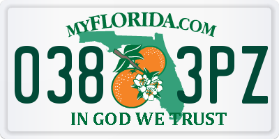 FL license plate 0383PZ